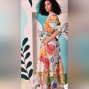 Maude Vivante SET NWT Large Floral SET PTP 21 Length 17 - Skirt 34 Inch Waist